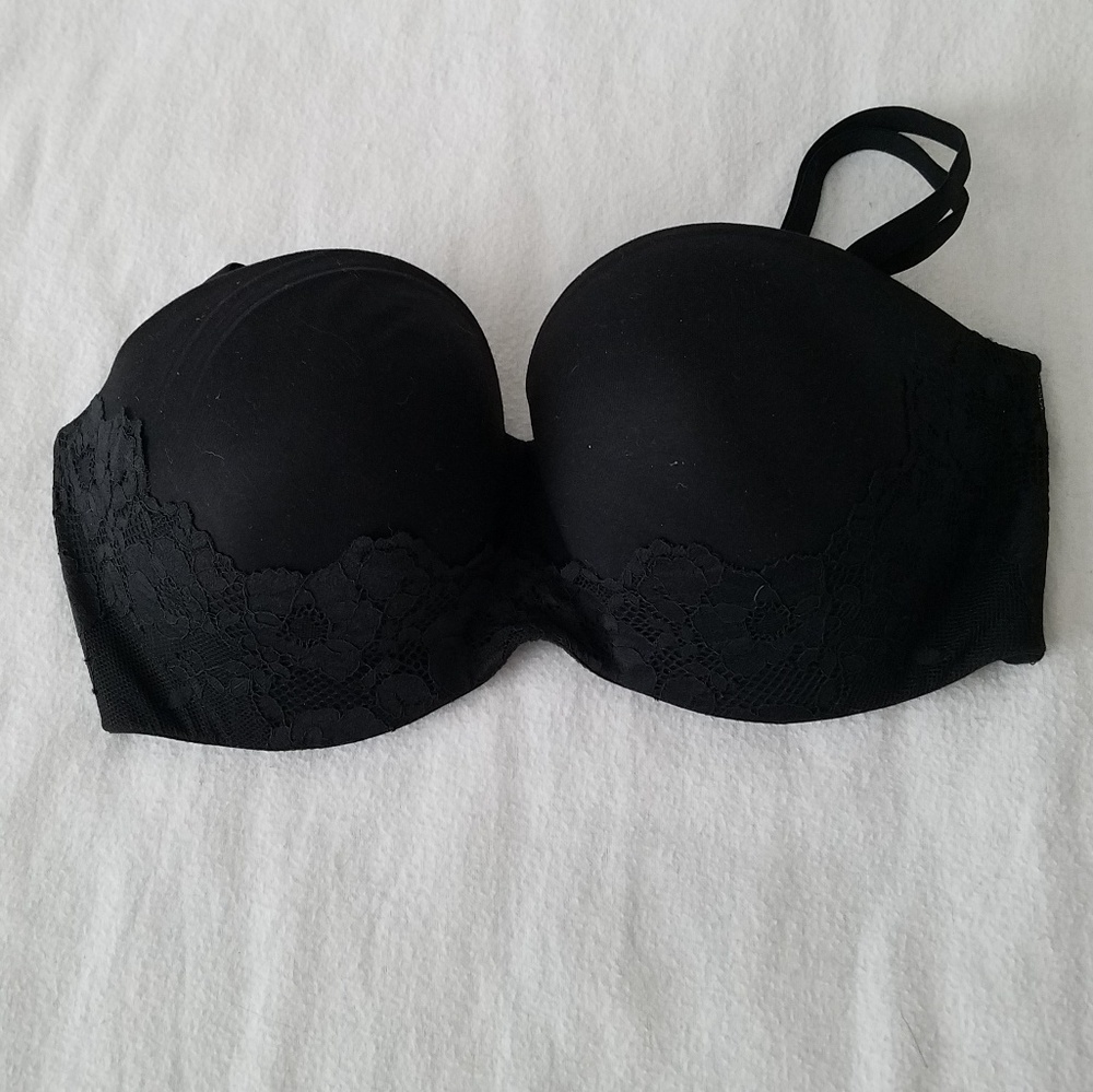 NWOT Black Strapless Body by Victoria 34DD bra